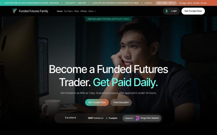 Screenshot of fundedfuturesfamily.com