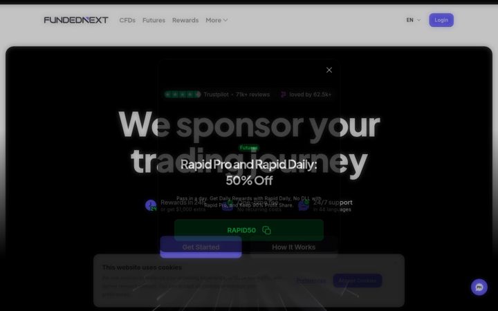 Screenshot di fundednext.com