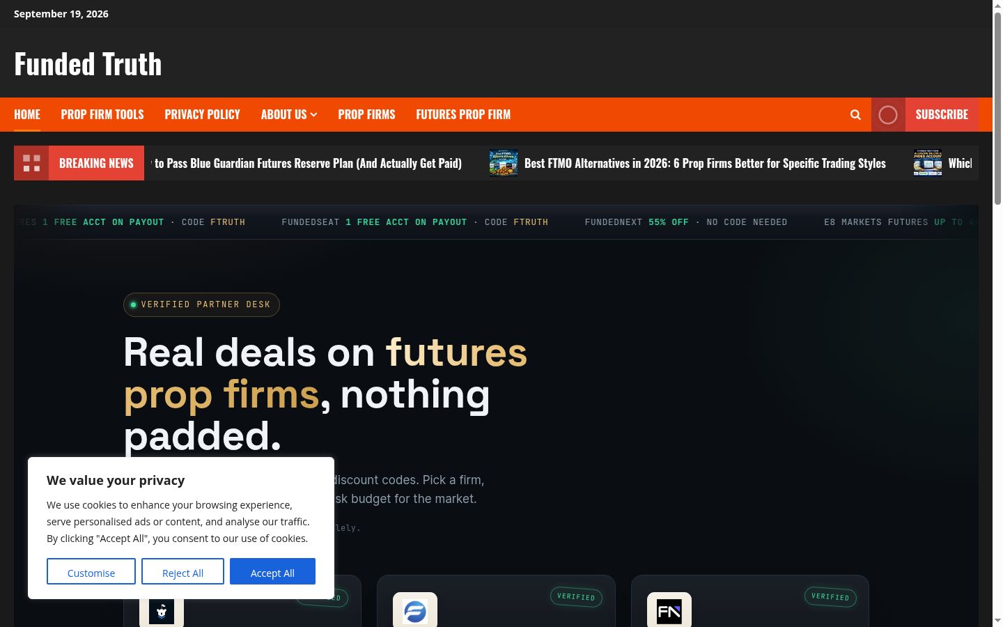 Screenshot tal-banner tal-kunsens muri qabel kwalunkwe interazzjoni