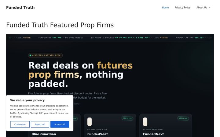 Screenshot of fundedtruth.com