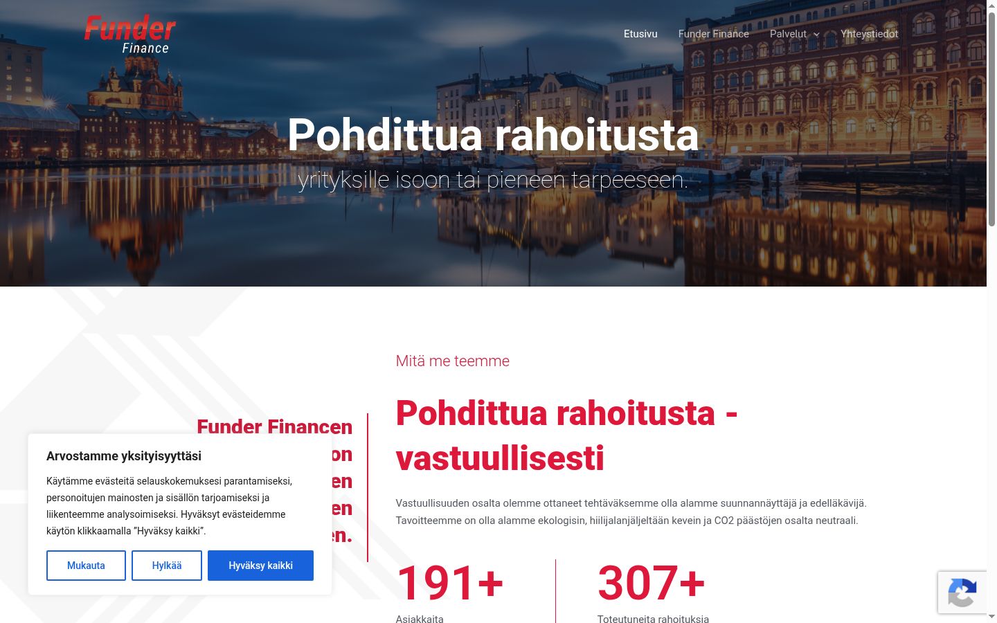 Snimka zaslona bannera za privolu prikazanog prije bilo kakve interakcije
