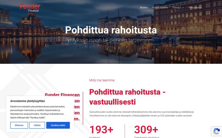 Snimka zaslona za funder.fi