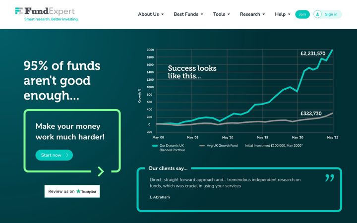 Screenshot of fundexpert.co.uk
