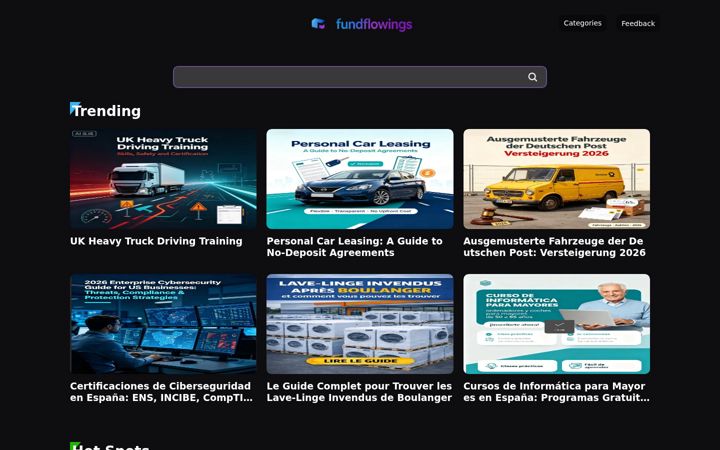 Screenshot of fundflowings.com