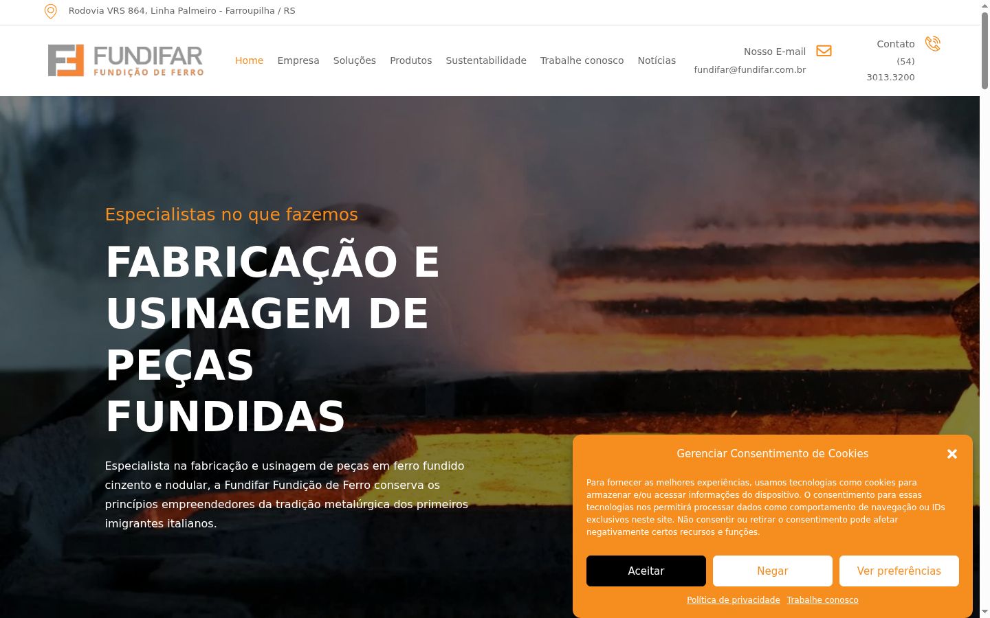Captura de pantalla del banner de consentimiento mostrado antes de cualquier interacción