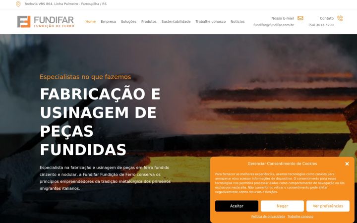 Kuvakaappaus sivustosta fundifar.com.br