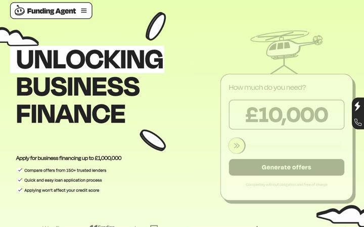 Screenshot van fundingagent.co.uk