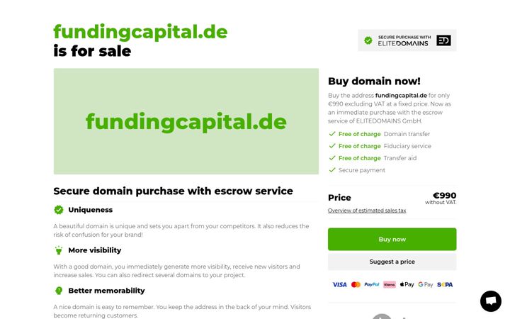 Posnetek zaslona fundingcapital.de