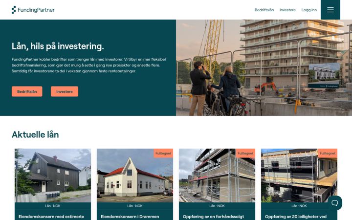 Screenshot of fundingpartner.no