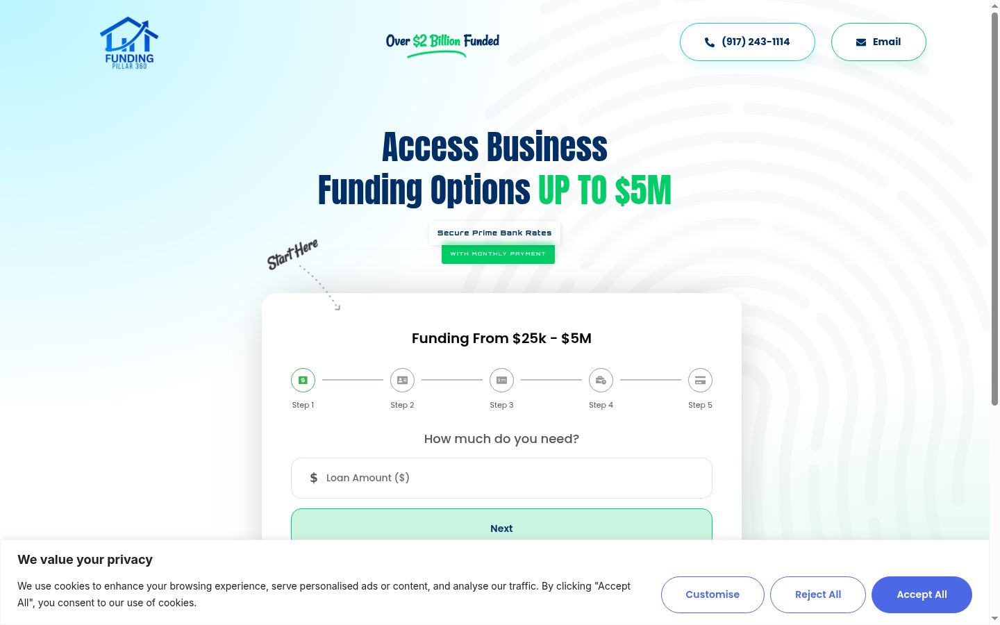 Screenshot del banner di consenso mostrato prima di qualsiasi interazione