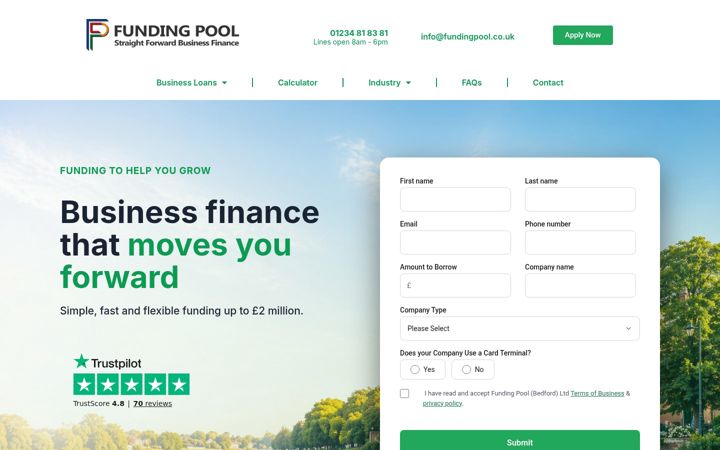 Screenshot van fundingpool.co.uk