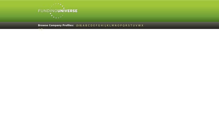 Screenshot of fundinguniverse.com