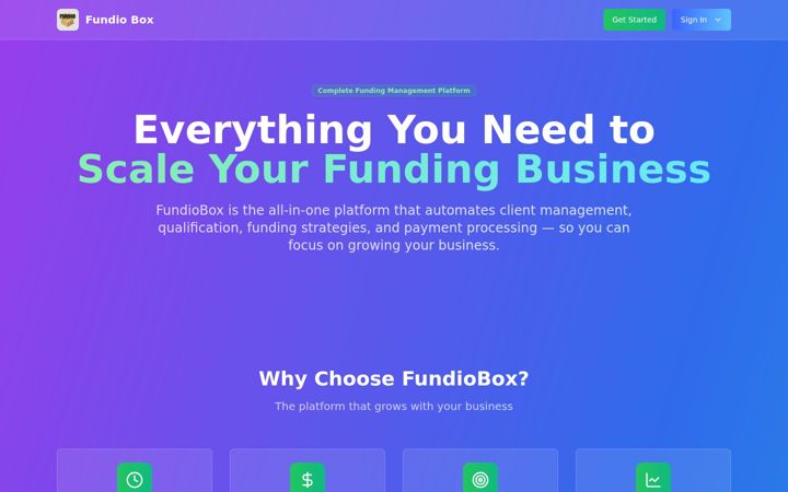 Screenshot of fundiobox.com