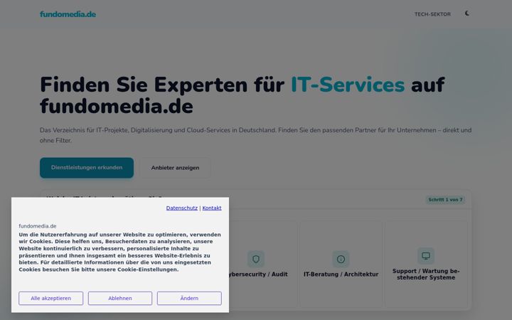 Posnetek zaslona fundomedia.de