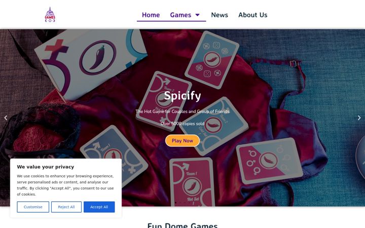 Screenshot of fundomegames.com