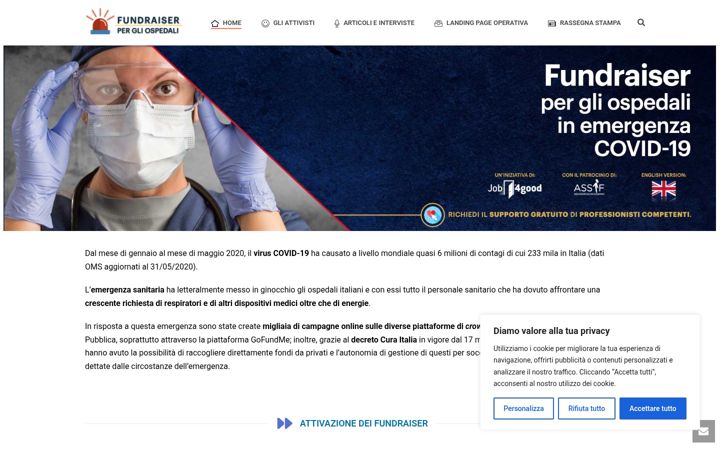 Screenshot of fundraiserpergliospedali.it