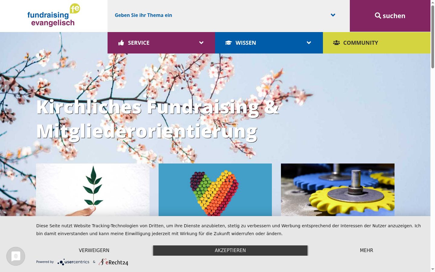 Captura de ecrã do banner de consentimento apresentado antes de qualquer interação