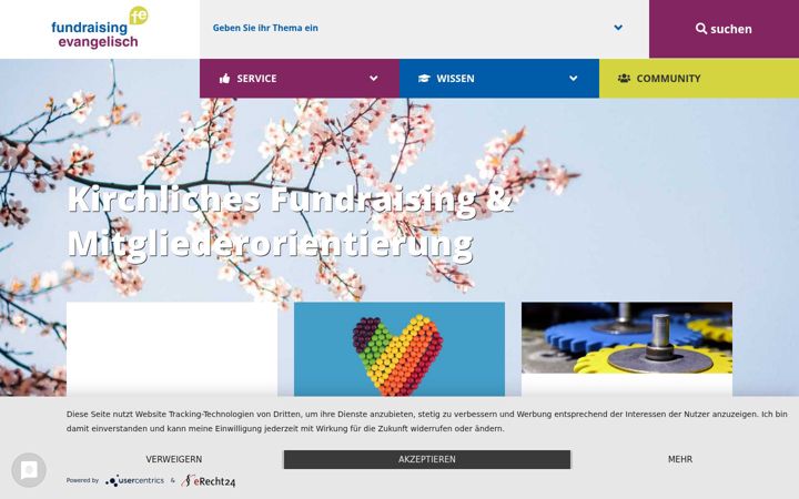 Screenshot of fundraising-evangelisch.de
