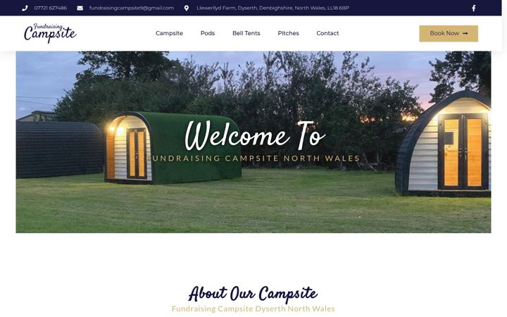 Screenshot van fundraisingcampsite.co.uk