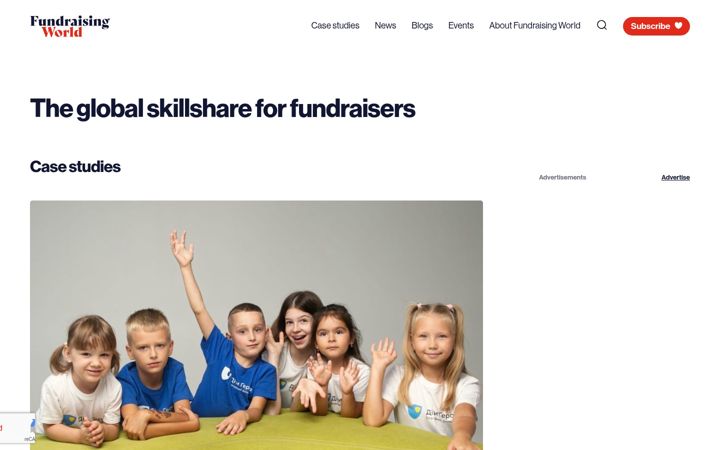 Screenshot of fundraisingworld.com