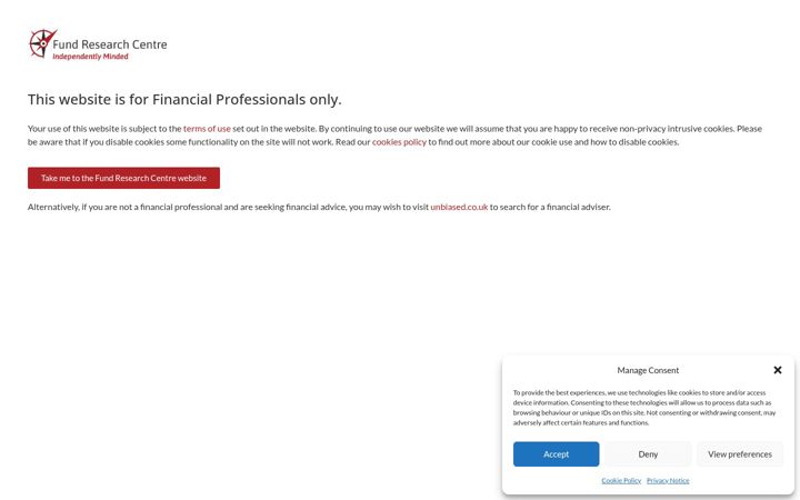 Screenshot van fundresearchcentre.co.uk