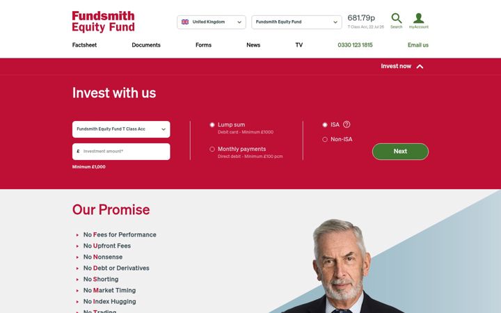 Screenshot of fundsmith.co.uk