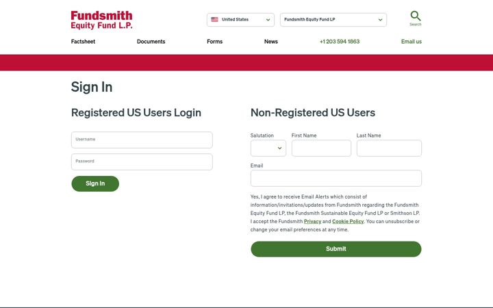 Screenshot of fundsmith.us