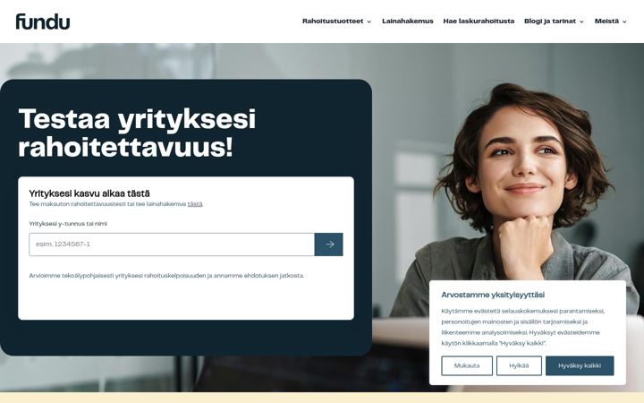 Snimka zaslona za fundu.fi