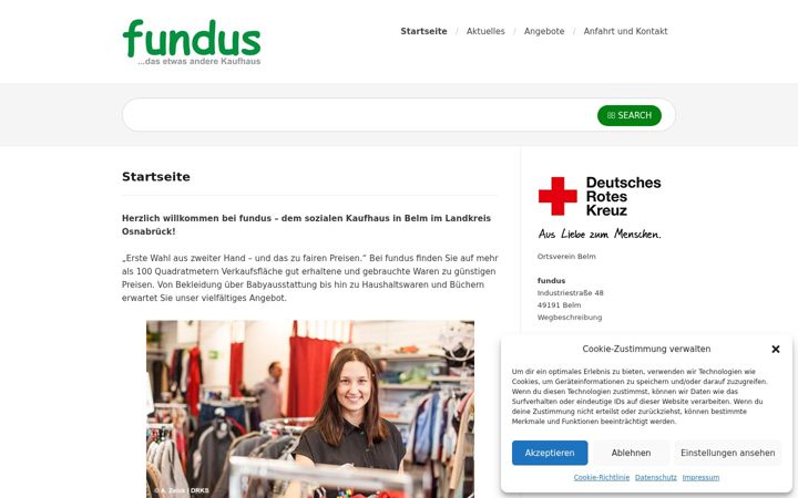 Snímek obrazovky fundus-belm.de