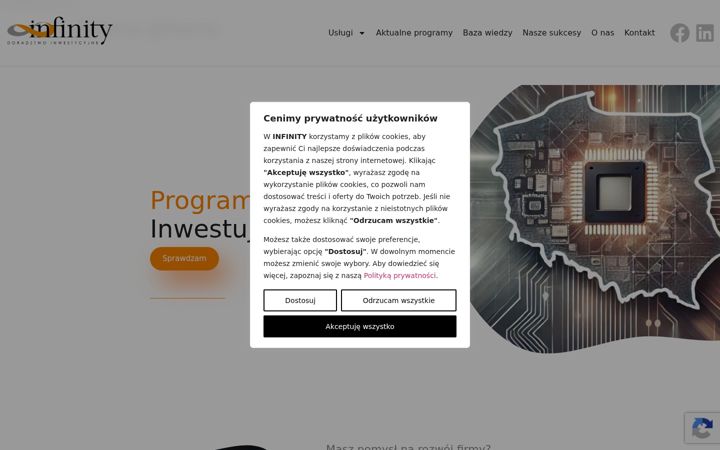 Screenshot of funduszeunijne.waw.pl