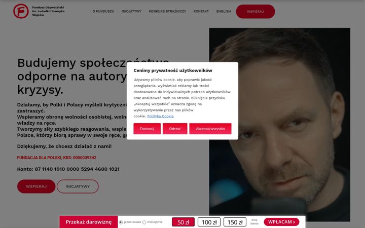 Screenshot of funduszobywatelski.pl