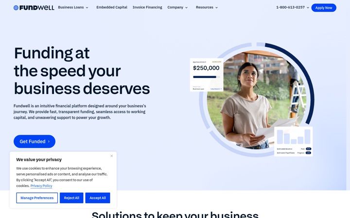 Screenshot of fundwell.com