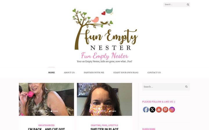 Screenshot of funemptynester.com