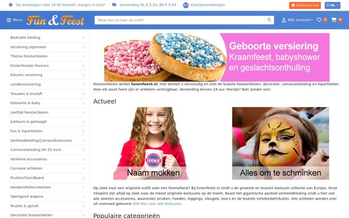 Screenshot of funenfeest.nl