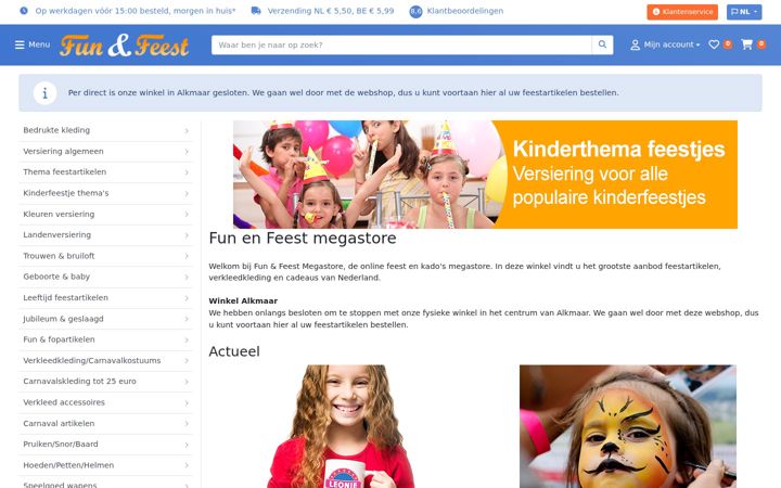 Screenshot of funenfeestmegastore.nl