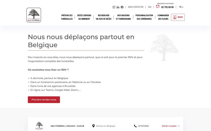 Screenshot του funerailles-degreve.be