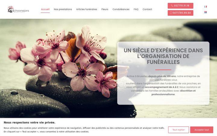 Screenshot του funerailles-schoonejans.be