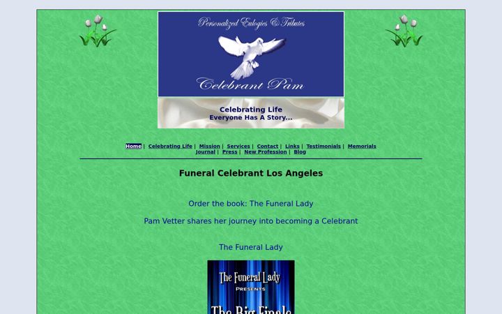 Screenshot of funeralcelebrantlosangeles.com