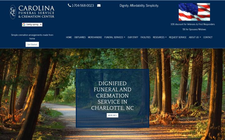Screenshot of funeralhomescharlottenc.net