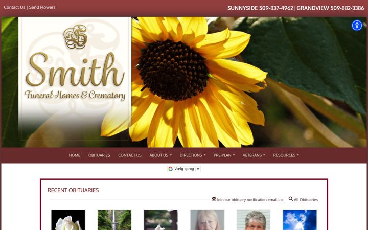 Screenshot of funeralhomesmith.com