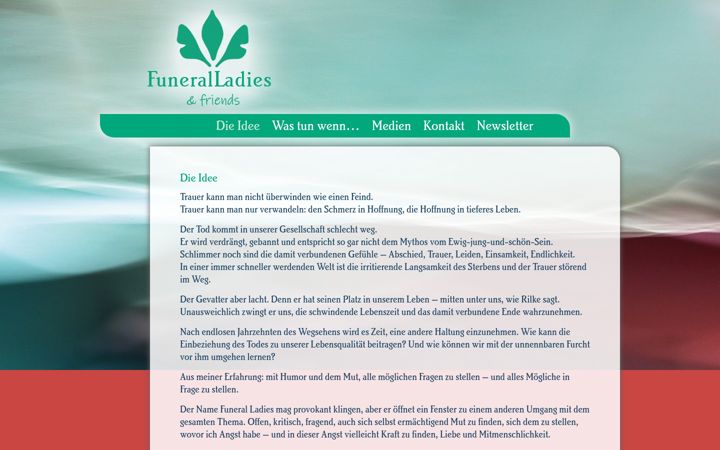 Screenshot of funeralladies.de