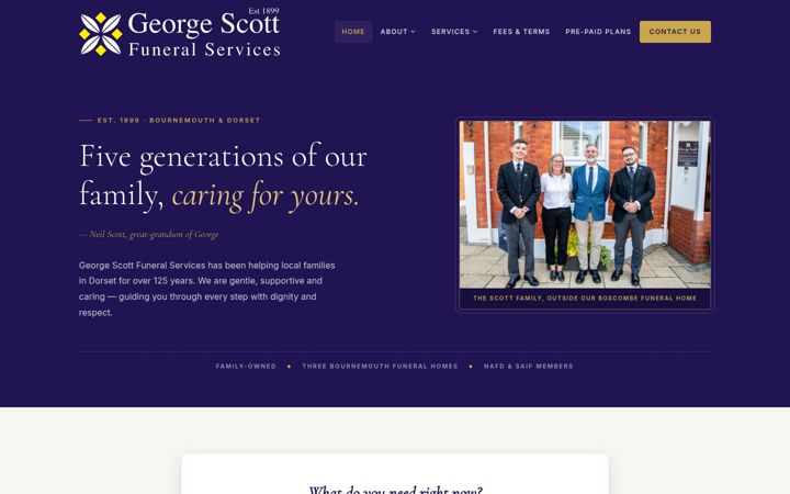 Screenshot of funeralsbournemouth.co.uk