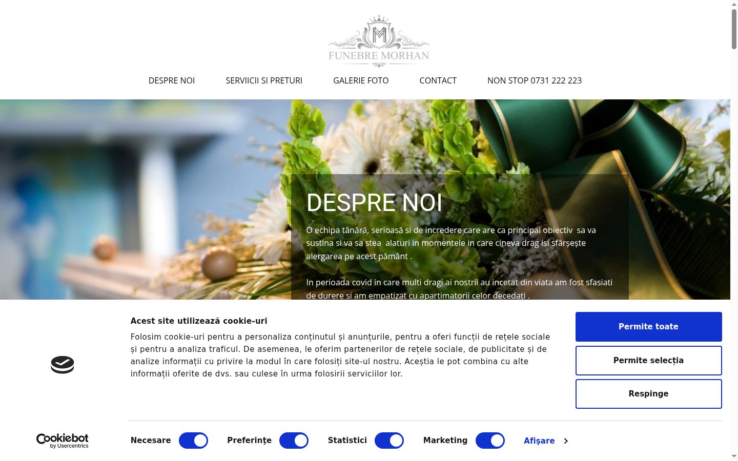 Screenshot del banner di consenso mostrato prima di qualsiasi interazione