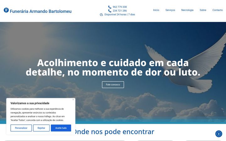 Screenshot van funerariaarmandobartolomeu.pt