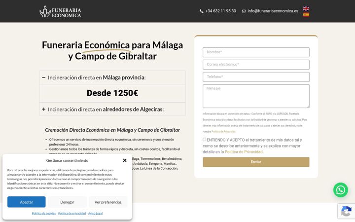 Screenshot of funerariaeconomica.es