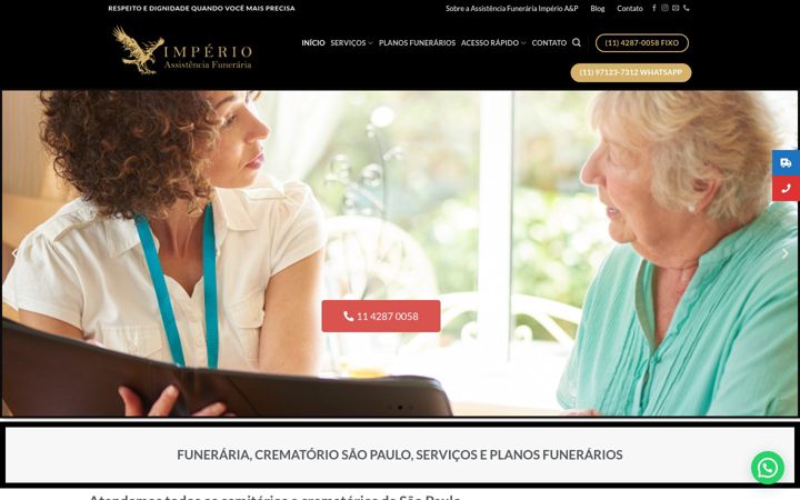 Snimka zaslona za funerariaimperio.com.br
