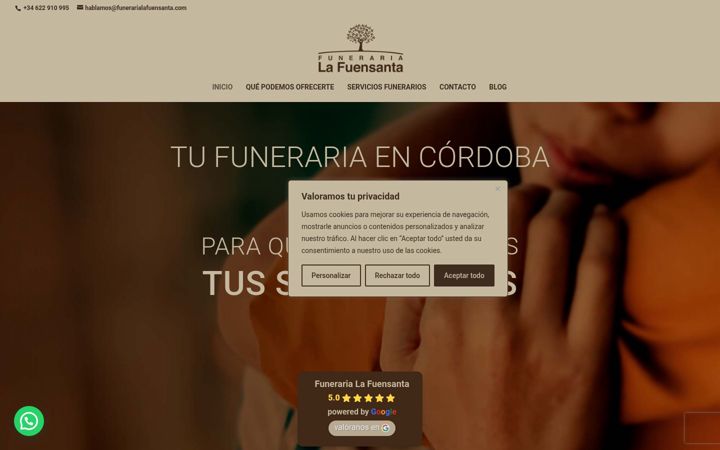 Screenshot of funerarialafuensanta.com