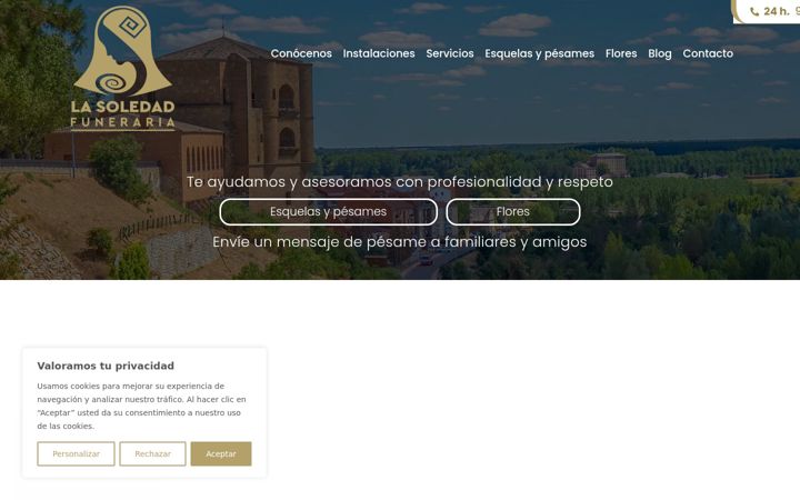 Ekrano kopija funerarialasoledad.es