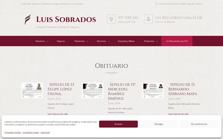 Screenshot di funerarialuissobrados.com