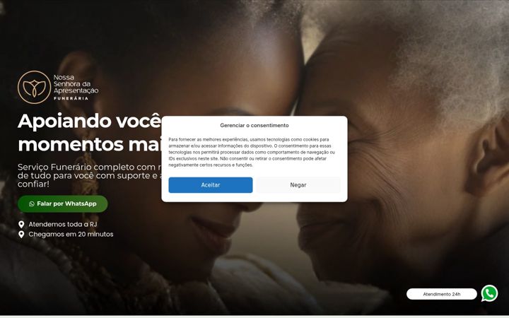 Screenshot of funerariansa24h.com.br